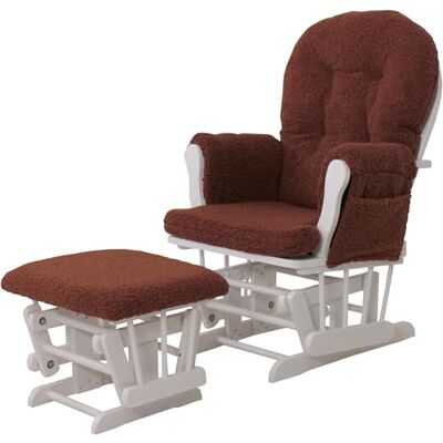 Mendler Fauteuil de relaxation HWC-C76 en tissu Marron rouille Structure blanche Fauteuil à bascule avec tabouret, bouclé, 480 g/m², certifié Öko-Tex Mendler Fauteuil de relaxation HWC-C76 en tissu Marron rouille Structure blanche Fauteuil à bascule avec tabouret, bouclé, 480 g/m², certifié Öko-Tex