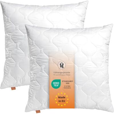sleepling Lot de 2 Coussins 50x50 cm, Petit Oreiller de Garnissage, Anti-allergie & Lavable 60 degrés, fabriqué en UE, Coussin décoratif de canapé 50 x 50 cm sleepling Lot de 2 Coussins 50x50 cm, Petit Oreiller de Garnissage, Anti-allergie & Lavable 60 degrés, fabriqué en UE, Coussin décoratif de canapé 50 x 50 cm
