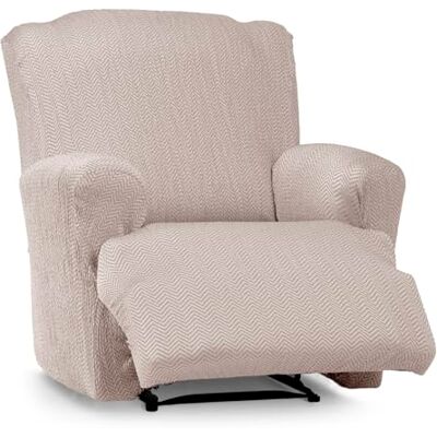 Eysa Luz Housse de canapé élastique pour fauteuil relax inclinable Couleur lin Eysa Luz Housse de canapé élastique pour fauteuil relax inclinable Couleur lin