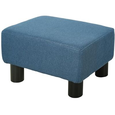 HOMCOM Pouf Repose-Pied Capacité de Charge 110Kg 40 x 30 x 24 cm Bleu Foncé Tabouret Bas, Tissu de Lin HOMCOM Pouf Repose-Pied Capacité de Charge 110Kg 40 x 30 x 24 cm Bleu Foncé Tabouret Bas, Tissu de Lin