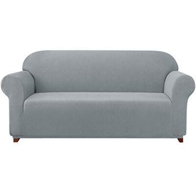 subrtex 1 pièce Housse de canapé Polyester élastique Housse de siège Doublure de canapé domestique (4 places, gris clair) subrtex 1 pièce Housse de canapé Polyester élastique Housse de siège Doublure de canapé domestique (4 places, gris clair)