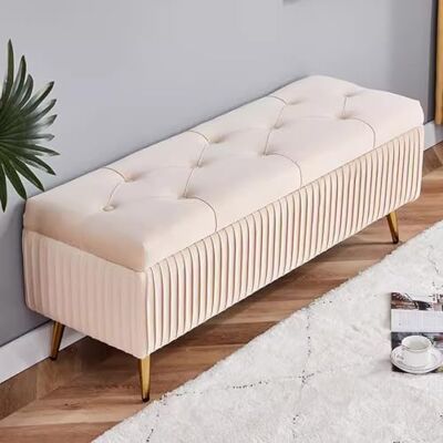 HWDNQGH boîte de rangement, banc à chaussures d'entrée avec bouton touffeté, pouf de rangement pour salon, chambre, canapé, repose-pieds moderne, extrémité rectangulaire du banc de lit rembourré HWDNQGH boîte de rangement, banc à chaussures d'entrée avec bouton touffeté, pouf de rangement pour salon, chambre, canapé, repose-pieds moderne, extrémité rectangulaire du banc de lit rembourré