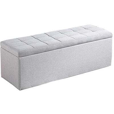WENWENLEE Ottoman Repose-pieds en tissu de lin Pouf multifonction pour entrée, salon, chambre à coucher, banc à chaussures à langer 80 x 40 x 40 cm Ottomans (couleur : gris) WENWENLEE Ottoman Repose-pieds en tissu de lin Pouf multifonction pour entrée, salon, chambre à coucher, banc à chaussures à langer 80 x 40 x 40 cm Ottomans (couleur : gris)