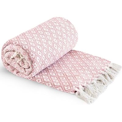 Emma Barclay Casablanca – Couvre-lit en coton recyclé tissé scandinave pour fauteuil, canapé, lit, rose pâle, 127 x 152 cm Emma Barclay Casablanca – Couvre-lit en coton recyclé tissé scandinave pour fauteuil, canapé, lit, rose pâle, 127 x 152 cm