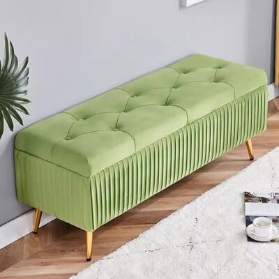 HWDNQGH boîte de rangement, banc à chaussures d'entrée avec bouton touffeté, pouf de rangement pour salon, chambre, canapé, repose-pieds moderne, extrémité rectangulaire du banc de lit rembourré HWDNQGH boîte de rangement, banc à chaussures d'entrée avec bouton touffeté, pouf de rangement pour salon, chambre, canapé, repose-pieds moderne, extrémité rectangulaire du banc de lit rembourré