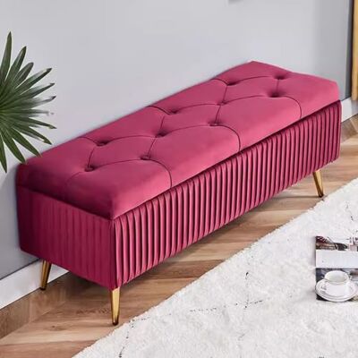HWDNQGH boîte de rangement, banc à chaussures d'entrée avec bouton touffeté, pouf de rangement pour salon, chambre, canapé, repose-pieds moderne, extrémité rectangulaire du banc de lit rembourré HWDNQGH boîte de rangement, banc à chaussures d'entrée avec bouton touffeté, pouf de rangement pour salon, chambre, canapé, repose-pieds moderne, extrémité rectangulaire du banc de lit rembourré