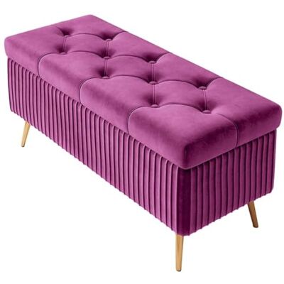 ZJYIGOWL Banc Ottoman Moderne Avec Rangement Pour Chambre À Coucher Repose-pieds Ottoman En Velours Pour Entrée Banc Rectangulaire Pour Pied De Lit Avec Rangement Pour Salon(Purple,80cm) ZJYIGOWL Banc Ottoman Moderne Avec Rangement Pour Chambre À Coucher Repose-pieds Ottoman En Velours Pour Entrée Banc Rectangulaire Pour Pied De Lit Avec Rangement Pour Salon(Purple,80cm)