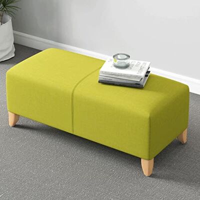 SNLKCLRA Banc ottoman rectangulaire moderne en coton et lin avec repose-pieds rembourré, tabouret à langer robuste et peu encombrant pour salon, chambre à coucher, entrée, vert 90 x 40 x 40 cm SNLKCLRA Banc ottoman rectangulaire moderne en coton et lin avec repose-pieds rembourré, tabouret à langer robuste et peu encombrant pour salon, chambre à coucher, entrée, vert 90 x 40 x 40 cm