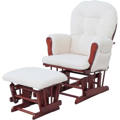 Mendler Fauteuil de relaxation HWC-C76 en tissu Structure crème foncée Fauteuil à bascule avec tabouret, bouclé, 480 g/m², certifié Öko-Tex Mendler Fauteuil de relaxation HWC-C76 en tissu Structure crème foncée Fauteuil à bascule avec tabouret, bouclé, 480 g/m², certifié Öko-Tex