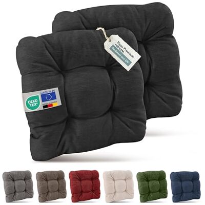 Beautissu Premium Set de 2 galette chaise jardin extérieur résistant aux UV 40x40cm anthracite 8cm épaisseur coussin siège robuste fauteuil terasse intérieur rembourrage HighLux SK Beautissu Premium Set de 2 galette chaise jardin extérieur résistant aux UV 40x40cm anthracite 8cm épaisseur coussin siège robuste fauteuil terasse intérieur rembourrage HighLux SK