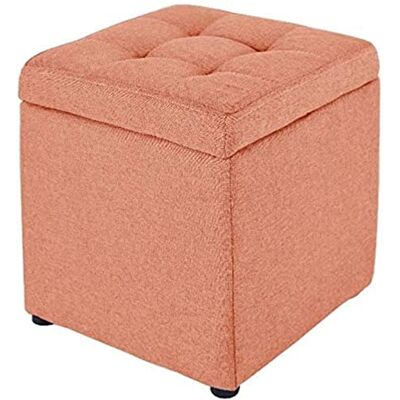 KHLMSRXJ Repose-pieds capitonné cube de rangement, ottoman carré en lin, petit coffre de rangement polyvalent avec couvercle à charnière KHLMSRXJ Repose-pieds capitonné cube de rangement, ottoman carré en lin, petit coffre de rangement polyvalent avec couvercle à charnière