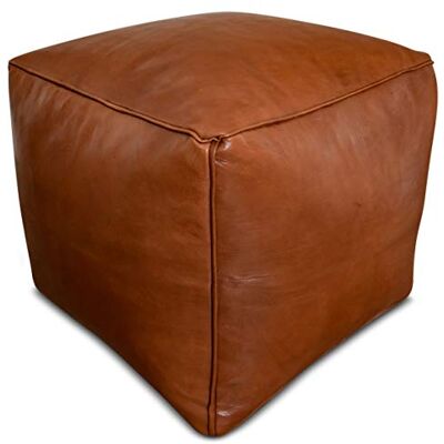 See the Good Pouf Carré en Cuir Véritable Fait Main Vendu Rembourré Coussin de Sol, Ottoman, Repose-Pieds (Marron Caramel) See the Good Pouf Carré en Cuir Véritable Fait Main Vendu Rembourré Coussin de Sol, Ottoman, Repose-Pieds (Marron Caramel)