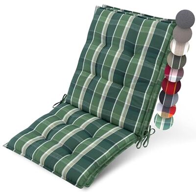 Beautissu 2X Premium coussin chaise jardin dossier bas avec sangles 100x50cm 8cm épaisseur vert carré tissu robuste antidérapant résistance aux UV fauteuil Fixation rembourrage extérieur Sun-NL Beautissu 2X Premium coussin chaise jardin dossier bas avec sangles 100x50cm 8cm épaisseur vert carré tissu robuste antidérapant résistance aux UV fauteuil Fixation rembourrage extérieur Sun-NL