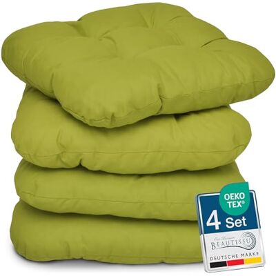 Beautissu set van 4 zitkussens comfortabel stoelkussen eetkamer stoel bank 40x40cm lichtgroen zacht met 8cm vulling stoelpads zitkussen kussen keuken tuinstoel Vert Clair Coussin Souple chaises Lisa Beautissu set van 4 zitkussens comfortabel stoelkussen eetkamer stoel bank 40x40cm lichtgroen zacht met 8cm vulling stoelpads zitkussen kussen keuken tuinstoel Vert Clair Coussin Souple chaises Lisa
