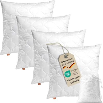 sleepling Lot de 4 coussins de 40 x 40 cm Rembourrage de canapé Pour personnes allergiques Rembourrage 40 x 40 cm Certifié Ökotex Lavable jusqu'à 60 °C Fabriqué en UE Confort 100 sleepling Lot de 4 coussins de 40 x 40 cm Rembourrage de canapé Pour personnes allergiques Rembourrage 40 x 40 cm Certifié Ökotex Lavable jusqu'à 60 °C Fabriqué en UE Confort 100