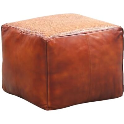 Marrakesch Orient & Mediterran Interior Marrakech Tabouret d'assise vintage avec rembourrage et en cuir véritable Pouf Griffit Marron cognac 50 cm de haut Repose-pieds Décoration scandinave pour chambre à coucher et salon Marrakesch Orient & Mediterran Interior Marrakech Tabouret d'assise vintage avec rembourrage et en cuir véritable Pouf Griffit Marron cognac 50 cm de haut Repose-pieds Décoration scandinave pour chambre à coucher et salon