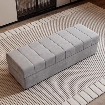ZJYIGOWL Banquette Ottomane De Rangement En Velours Ottomane Rectangulaire Avec Assise Rembourrée Moelleuse Grande Banquette D'entrée Ou De Pied De Lit Tabouret Repose-pieds(Gray B,100CM) ZJYIGOWL Banquette Ottomane De Rangement En Velours Ottomane Rectangulaire Avec Assise Rembourrée Moelleuse Grande Banquette D'entrée Ou De Pied De Lit Tabouret Repose-pieds(Gray B,100CM)