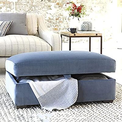 JCPQDWTD Banc ottoman moderne en velours bleu avec repose-pieds en bois avec assise rembourrée confortable 80 x 45 x 40 cm JCPQDWTD Banc ottoman moderne en velours bleu avec repose-pieds en bois avec assise rembourrée confortable 80 x 45 x 40 cm
