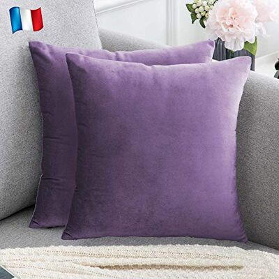 Douceur De Plumes Lot de 2 Housse de Coussin décorative Violet Lavande Velours 40x40 cm Uni, Taie d'Oreiller Carré Doux et Moderne , Décoration Salon Scandinave Canapé (2 Violet Lavande) Douceur De Plumes Lot de 2 Housse de Coussin décorative Violet Lavande Velours 40x40 cm Uni, Taie d'Oreiller Carré Doux et Moderne , Décoration Salon Scandinave Canapé (2 Violet Lavande)