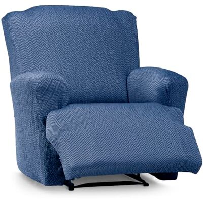 Eysa Luz Housse de canapé élastique pour fauteuil relax inclinable Couleur bleue Eysa Luz Housse de canapé élastique pour fauteuil relax inclinable Couleur bleue