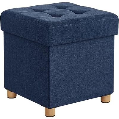 SONGMICS Pouf de rangement Petit banc pliable 38 x 38 cm Repose-pieds Boîte de rangement Charge maximale : 300 kg Pour salon, chambre à coucher, dortoir Bleu nuit LSF14IN SONGMICS Pouf de rangement Petit banc pliable 38 x 38 cm Repose-pieds Boîte de rangement Charge maximale : 300 kg Pour salon, chambre à coucher, dortoir Bleu nuit LSF14IN