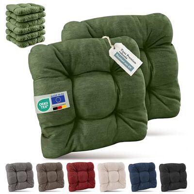 Beautissu Set de 8 galette chaise jardin extérieur résistant aux UV robuste 40x40cm vert foncé 8cm épaisseur premium coussin siège fauteuil terasse balcon terrasse HighLux SK Beautissu Set de 8 galette chaise jardin extérieur résistant aux UV robuste 40x40cm vert foncé 8cm épaisseur premium coussin siège fauteuil terasse balcon terrasse HighLux SK