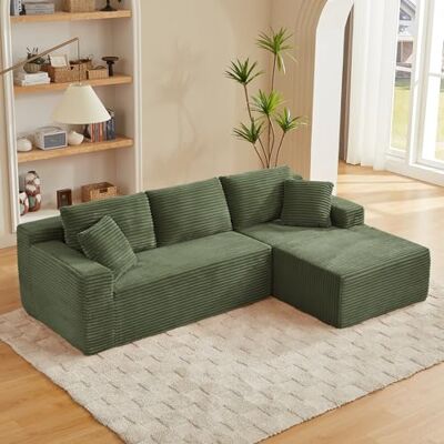 Luscriate Canapé modulaire en forme de L Canapé nuage avec mousse à mémoire de forme Canapé d'angle 3 places avec chaise surdimensionnée Coussins amovibles Sans montage Pour salon Vert Luscriate Canapé modulaire en forme de L Canapé nuage avec mousse à mémoire de forme Canapé d'angle 3 places avec chaise surdimensionnée Coussins amovibles Sans montage Pour salon Vert