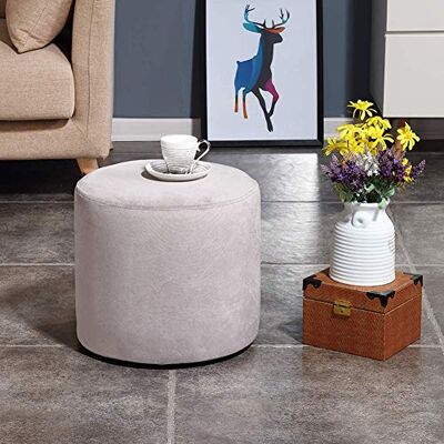 KHLMSRXJ Repose-pieds ottoman rond en velours rembourré confortable avec housse amovible et tabouret antidérapant Rouge 40 x 36 cm KHLMSRXJ Repose-pieds ottoman rond en velours rembourré confortable avec housse amovible et tabouret antidérapant Rouge 40 x 36 cm