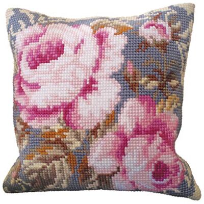 ART Coussin pour point de croix Rose antique ART Coussin pour point de croix Rose antique