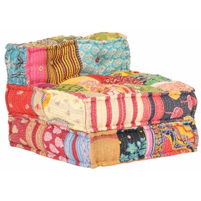 vidaXL Pouf Modulaire Chaise Longue Canapé Convertible de Salle de Séjour Chaise Simple Sofa de Salon Maison Intérieur Patchwork Tissu vidaXL Pouf Modulaire Chaise Longue Canapé Convertible de Salle de Séjour Chaise Simple Sofa de Salon Maison Intérieur Patchwork Tissu
