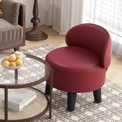 GIZNXBA Pouf Ottoman Cuir Rembourré Avec Dossier Pouf Pivotant À 360 Degrés Poufs En Cuir Pour Canapé, Salon, Chambre À Coucher Ou Entrée(Red,A) GIZNXBA Pouf Ottoman Cuir Rembourré Avec Dossier Pouf Pivotant À 360 Degrés Poufs En Cuir Pour Canapé, Salon, Chambre À Coucher Ou Entrée(Red,A)