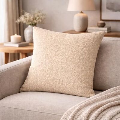 HOME WOHNIDEEN Housse de coussin, aspect lin, sans rembourrage, couleur : beige, dimensions : 40 x 40 cm, nombre : 1 HOME WOHNIDEEN Housse de coussin, aspect lin, sans rembourrage, couleur : beige, dimensions : 40 x 40 cm, nombre : 1