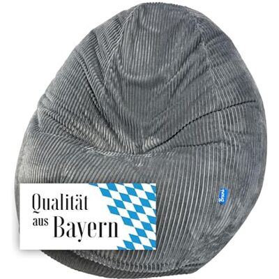 Bruni Classico Cord M Grand pouf d'intérieur avec housse intérieure et rembourrage, fabriqué en Allemagne Gris Bruni Classico Cord M Grand pouf d'intérieur avec housse intérieure et rembourrage, fabriqué en Allemagne Gris