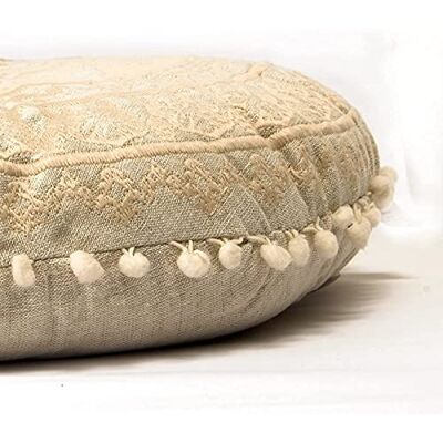 ART Housse de coussin de sol bohème, décoration d'intérieur, étui de coussin rond décoratif pour méditation, yoga, style bohème chic, coin salon, 61 cm ART Housse de coussin de sol bohème, décoration d'intérieur, étui de coussin rond décoratif pour méditation, yoga, style bohème chic, coin salon, 61 cm