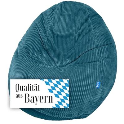 Bruni Classico Cord M Grand pouf d'intérieur avec housse intérieure et rembourrage, fabriqué en Allemagne Bleu pétrole Bruni Classico Cord M Grand pouf d'intérieur avec housse intérieure et rembourrage, fabriqué en Allemagne Bleu pétrole