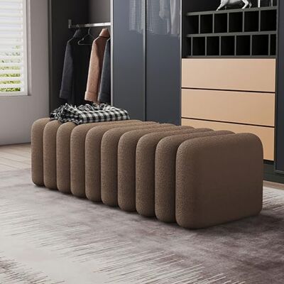 RTYHN Banc ottoman en velours rembourré pour chambre à coucher, banc repose-pied avec siège rembourré, banc à chaussures pour salon, salon RTYHN Banc ottoman en velours rembourré pour chambre à coucher, banc repose-pied avec siège rembourré, banc à chaussures pour salon, salon