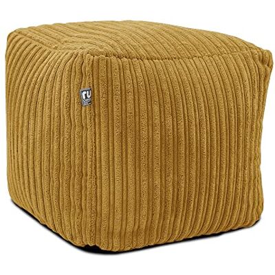 rucomfy Beanbags Rucomfy Pouf cube en velours côtelé lavable en machine pour repose-pieds de salon et siège supplémentaire – 38 x 38 x 38 cm (moutarde) rucomfy Beanbags Rucomfy Pouf cube en velours côtelé lavable en machine pour repose-pieds de salon et siège supplémentaire – 38 x 38 x 38 cm (moutarde)
