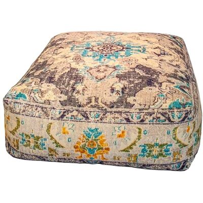 ART Housse de coussin de sol bohème pour décoration de yoga 60 x 20 cm Tapis de méditation carré Pouf en coton imprimé ART Housse de coussin de sol bohème pour décoration de yoga 60 x 20 cm Tapis de méditation carré Pouf en coton imprimé