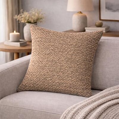 HOME WOHNIDEEN Housse de coussin, aspect lin, sans rembourrage, couleur : cappuccino, dimensions : 50 x 50 cm, nombre : 1 HOME WOHNIDEEN Housse de coussin, aspect lin, sans rembourrage, couleur : cappuccino, dimensions : 50 x 50 cm, nombre : 1