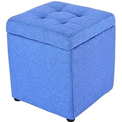 KHLMSRXJ Repose-pieds capitonné cube de rangement, ottoman carré en lin, petit coffre de rangement polyvalent avec couvercle à charnière KHLMSRXJ Repose-pieds capitonné cube de rangement, ottoman carré en lin, petit coffre de rangement polyvalent avec couvercle à charnière