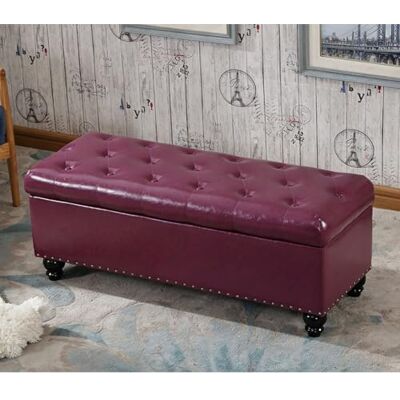 LIHDNGXM Banc ottoman de rangement grande capacité avec charnière de sécurité, banc rembourré pour pied de lit, assise d’entrée et repose-pieds de salon(Purple,120x45x45cm) LIHDNGXM Banc ottoman de rangement grande capacité avec charnière de sécurité, banc rembourré pour pied de lit, assise d’entrée et repose-pieds de salon(Purple,120x45x45cm)