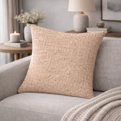 HOME WOHNIDEEN Housse de coussin, aspect lin, sans rembourrage, couleur : crème, dimensions : 40 x 40 cm, nombre : 1 HOME WOHNIDEEN Housse de coussin, aspect lin, sans rembourrage, couleur : crème, dimensions : 40 x 40 cm, nombre : 1