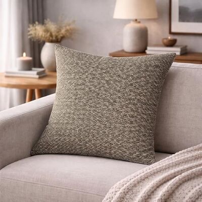 HOME WOHNIDEEN Housse de coussin, aspect lin, sans rembourrage, couleur : sable, dimensions : 40 x 40 cm, nombre : 1 HOME WOHNIDEEN Housse de coussin, aspect lin, sans rembourrage, couleur : sable, dimensions : 40 x 40 cm, nombre : 1