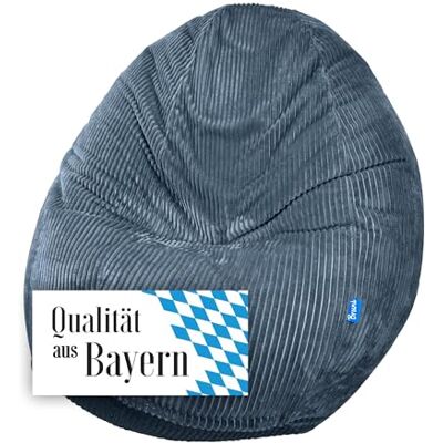 Bruni Classico Cord M Grand pouf d'intérieur avec housse intérieure et rembourrage, fabriqué en Allemagne Bleu foncé Bruni Classico Cord M Grand pouf d'intérieur avec housse intérieure et rembourrage, fabriqué en Allemagne Bleu foncé