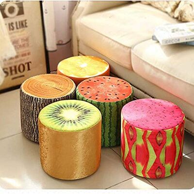 KHLMSRXJ Repose-pieds ottoman rond en tissu avec cadre en bois massif, amovible et lavable, petit banc pour salon, balcon, chambre à coucher, E KHLMSRXJ Repose-pieds ottoman rond en tissu avec cadre en bois massif, amovible et lavable, petit banc pour salon, balcon, chambre à coucher, E