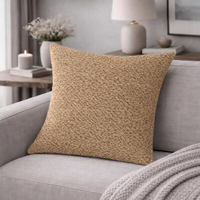 HOME WOHNIDEEN Housse de coussin, aspect lin, sans rembourrage, couleur : caramel, dimensions : 50 x 50 cm, nombre : 1 HOME WOHNIDEEN Housse de coussin, aspect lin, sans rembourrage, couleur : caramel, dimensions : 50 x 50 cm, nombre : 1