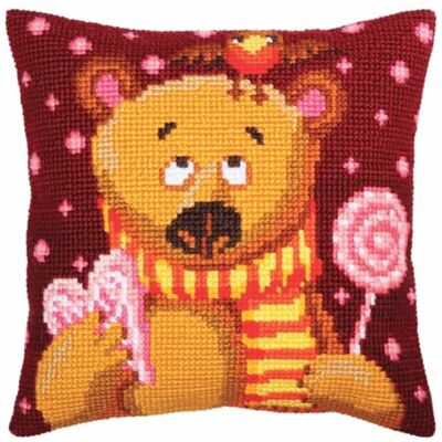 ART 5394 Coussin à broder au point de croix, en coton, multicolore, 40 x 40 cm ART 5394 Coussin à broder au point de croix, en coton, multicolore, 40 x 40 cm