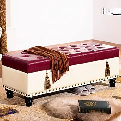 JCPQDWTD Banc ottoman de rangement, pour la maison, le salon, la chambre à coucher, repose-pieds avec espace multifonction JCPQDWTD Banc ottoman de rangement, pour la maison, le salon, la chambre à coucher, repose-pieds avec espace multifonction