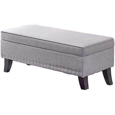 WENWENLEE Banc ottoman de rangement, repose-pieds tapissé, tissu de lin avec 4 pieds en bois, table basse, canapé, repose-pieds tabouret salon blanc cassé (taille : 40 x 40 x 45 cm) WENWENLEE Banc ottoman de rangement, repose-pieds tapissé, tissu de lin avec 4 pieds en bois, table basse, canapé, repose-pieds tabouret salon blanc cassé (taille : 40 x 40 x 45 cm)