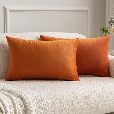 MIULEE Lot de 2 Housses de Coussins en Velours Décoratif Canapé Taie d'oreiller Super Lisse Doux Decoration Maison Salon Chambre pour Canapé 2 Pièces 30X50CM Orange MIULEE Lot de 2 Housses de Coussins en Velours Décoratif Canapé Taie d'oreiller Super Lisse Doux Decoration Maison Salon Chambre pour Canapé 2 Pièces 30X50CM Orange
